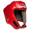 Head Guard made of genuine leather - red, size XL, incl. IBA label (Size XL, Color Red, Gloves cut Without Label)