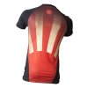 Rash Guard with motif “Sunrise” - short sleeve, black-red, size L (Size L, Color Black - Red)