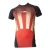 Rash Guard with motif “Sunrise” - short sleeve, black-red, size L (Size L, Color Black - Red)