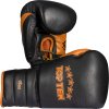 Sparring gloves “Lace Up Pro” - 16 oz, black-green (Color Black - Green, Gloves weight 16 oz, Gloves cut Without Label)