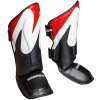 Shin and Instep Guard “Wave” - black-red, size S (Size S, Color Black - Red)