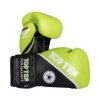 Boxing gloves “4select” Leather - green-black, 10 oz (Color Green - Black, Gloves weight 10 oz, Gloves cut Standard)