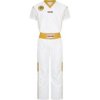 Kickboxing uniform “Star Edition” for Kids - size 130 = 130 cm, white-gold (Size 130, 130 cm, Color White - Gold)