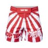 MMA-Shorts “Samurai” - size S = 160 cm, white-red (Size S, 160 cm, Color White - Red, Gloves cut Without Label)