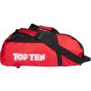 Backpack-Sportsbag-Dufflebag combination “Hexagon” - 55 cm x 29 cm x 27 cm, black-red (Color Black - Red, Dimensions 55 cm x 29 cm x 27 cm)