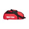 Backpack-Sportsbag-Dufflebag combination “Hexagon” - 55 cm x 29 cm x 27 cm, black-red (Color Black - Red, Dimensions 55 cm x 29 cm x 27 cm)