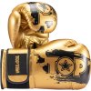 Boxing gloves “Power Ink Golden Star” - white-gold, 10 oz (Color White - Gold, Gloves weight 10 oz, Gloves cut Standard)