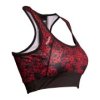 Sports Bra „Flowers“-black-red-XS (Size XS, Color Black - Red)