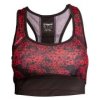 Sports Bra „Flowers“-black-red-XS (Size XS, Color Black - Red)