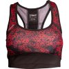 Sports Bra „Flowers“-black-red-XS (Size XS, Color Black - Red)