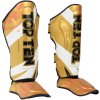 Shin- and Instep Guard “Urban Arts” - gold-white, size M (Size M, Color Gold - White, Gloves cut Without Label)