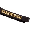 Shiny Taekwon-Do belt with box (with embroidery) “TAEKWONDO” - black, size 330 cm (Color Black, Size 330 cm)