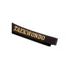 Shiny Taekwon-Do belt with box (with embroidery) “TAEKWONDO” - black, size 330 cm (Color Black, Size 330 cm)