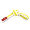 Karate belt two-tone - white-yellow, size 220 cm (Color White - Yellow, Size 220 cm, Gloves cut Without Label)