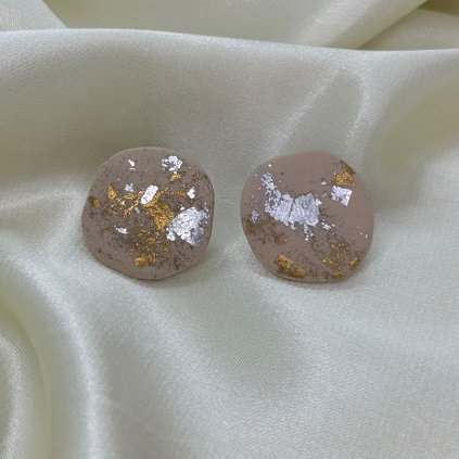 straka nausnice handmade polymer polymerova hmota straka rucna praca zlata strieborna kolekcia