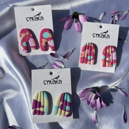straka nausnice handmade polymer polymerova hmota straka rucna praca limitovana kolekcia pastelova farebna hrava