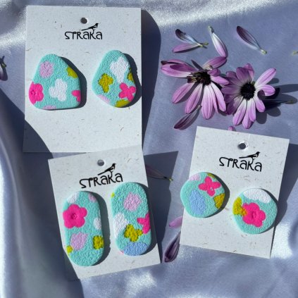 straka nausnice handmade polymer polymerova hmota straka rucna praca limitovana kolekcia pastelova farebna hrava
