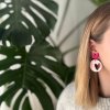 straka nausnice handmade polymer polymerova hmota straka rucna praca geometria kolekcia valentine srdce romantika laska valentin farebnost
