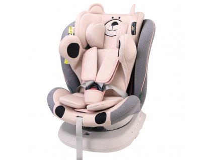 Autosedačka TWT Plus iSIZE BUF BOOF UrsPink s otočným Isofixem o 360 stupňů od 0 do 36 kg 40-150 cm