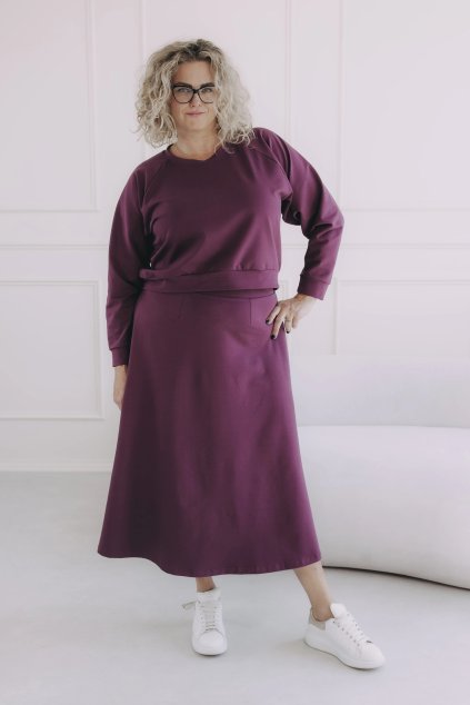 sukně mosi bordo plus