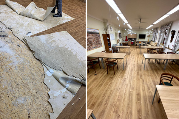 Realizace lepené vinylové podlahy v Domově pro seniory, Brno