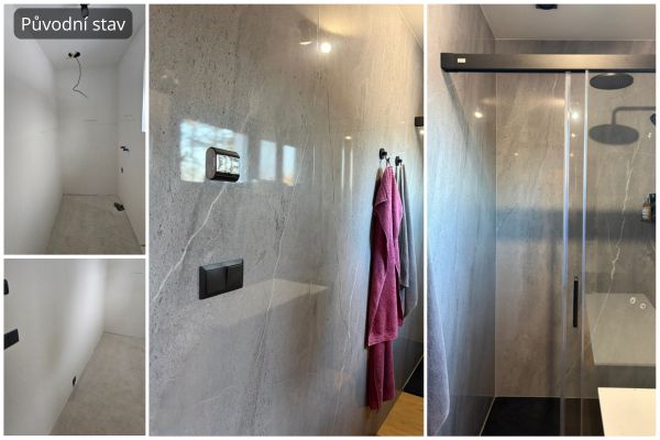 Koupelna s MineCore panely Betonová šedá Ochoz u Brna