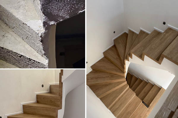 BUKOMA točité vinylové schody bez nosu v Brně Králově Poli