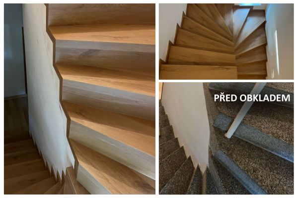 Ochoz u Konice - obklad schodiště BUKOMA Dub Kanadský