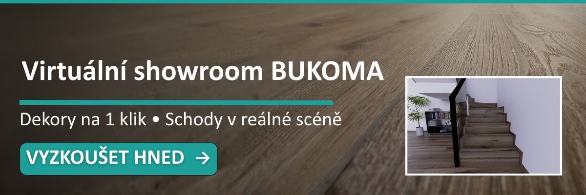 Virtuální showroom BUKOMA – porovnejte dekory na schodech bez nosu