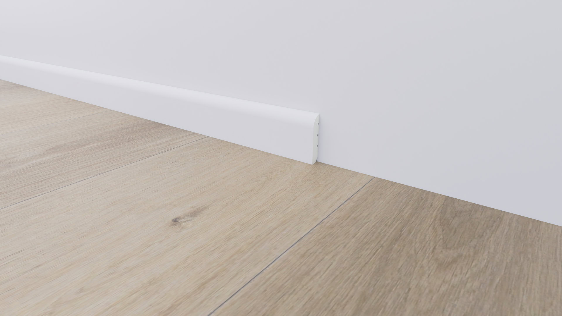 Soklová lišta BUKOMA PROFI‑60 Bílá – kombinace s Dubem Bunbury Elegance
