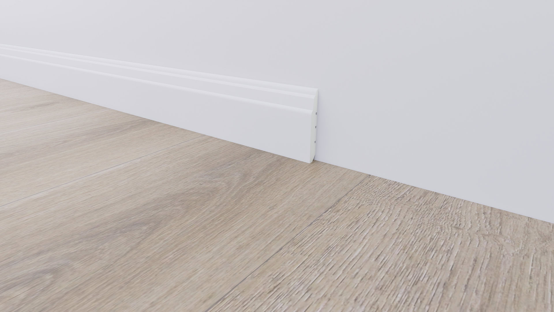 Soklová lišta BUKOMA PROFI-80 Bílá u vinylové podlahy