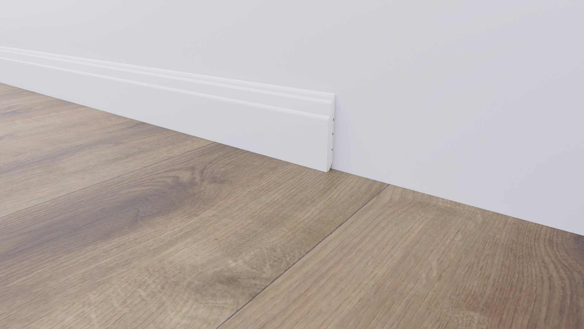 Soklová lišta BUKOMA PROFI-80 Bílá u vinylové podlahy