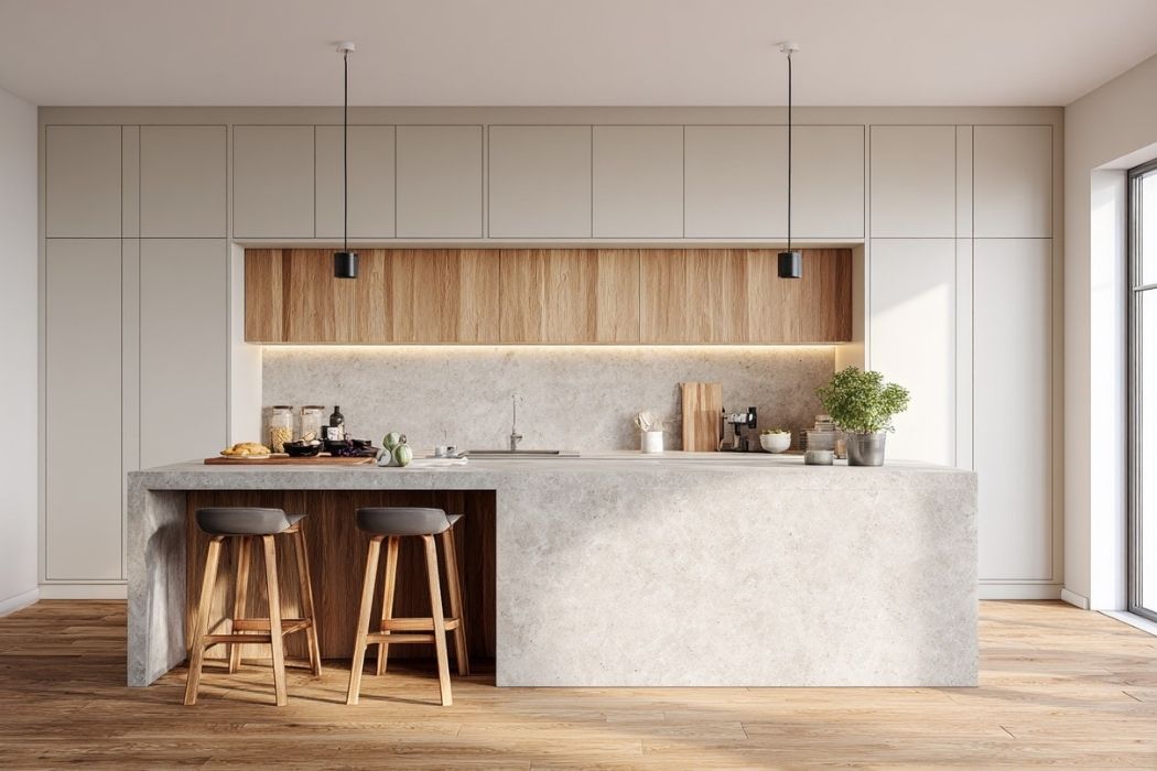 Kuchyňská linka bez odvětrání soklu – zakrytá plocha nad podlahovým topením zvyšuje riziko lokálního přehřívání