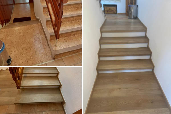 Elegantní vinylové schodiště s bílými podstupnicemi – Dub Classic, Nitra, SK