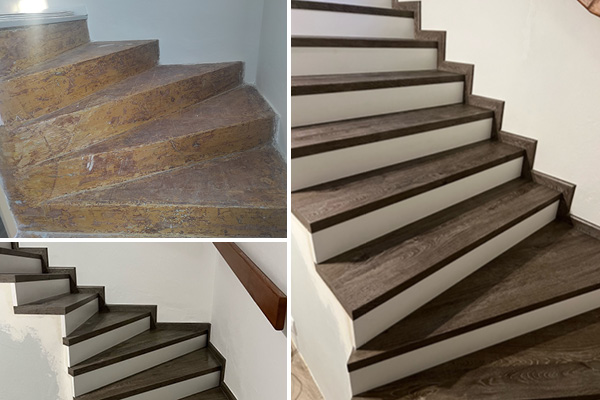 Obklad schodiště vinylovou podlahou BUKOMA PREMIUM CLICK ve Strážnici