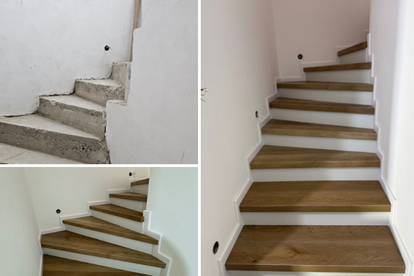 Realizace schodiště s vinylovou podlahou BUKOMA PREMIUM U-CLICK XXL Dub Classic – Studénka