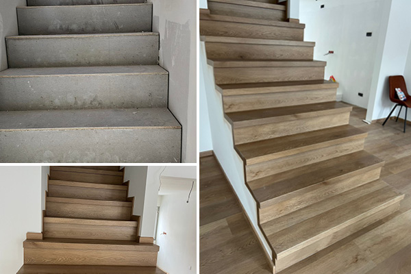 Obklad schodiště vinylovou podlahou Dub classic Žďár nad Sázavou