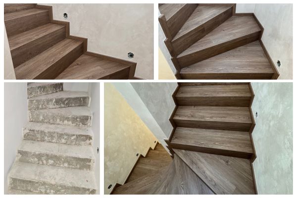 Schodiště v novostavbě obložené vinylem BUKOMA PREMIUM U-CLICK Dub Všechovický – Trutnov