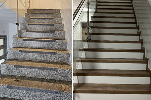 Vinylové schody Bukoma dub Barfold s bílými podstupnicemi, Žabčice