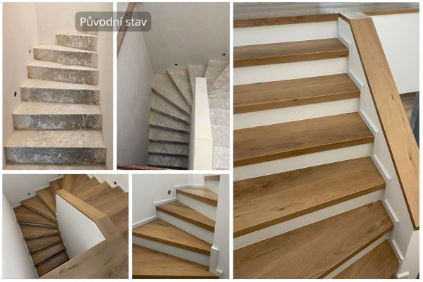 Bulhary — obklad schodiště s ohyby | BUKOMA U‑CLICK Dub Kanadský