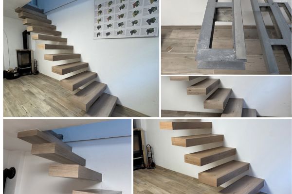 Obklad vetknutého schodiště – vinylová podlaha s ohyby | Kobylí na Moravě