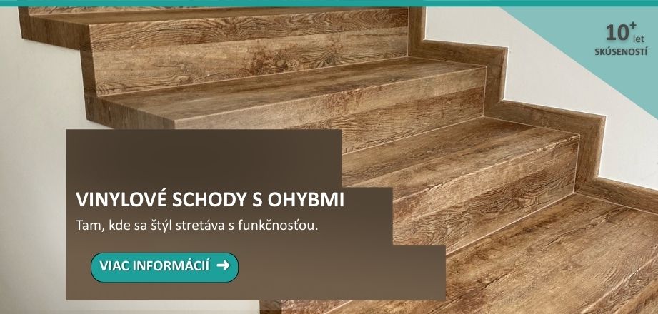 Vinylové schody s ohyby - detailní záběr