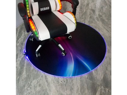 BUKOMA Play RGB – herní podložka pod židli s LED s židlí detail