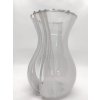 Váza - sklo šedo bílá