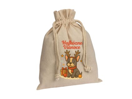Vianočné vrecúško Francúzky buldoček