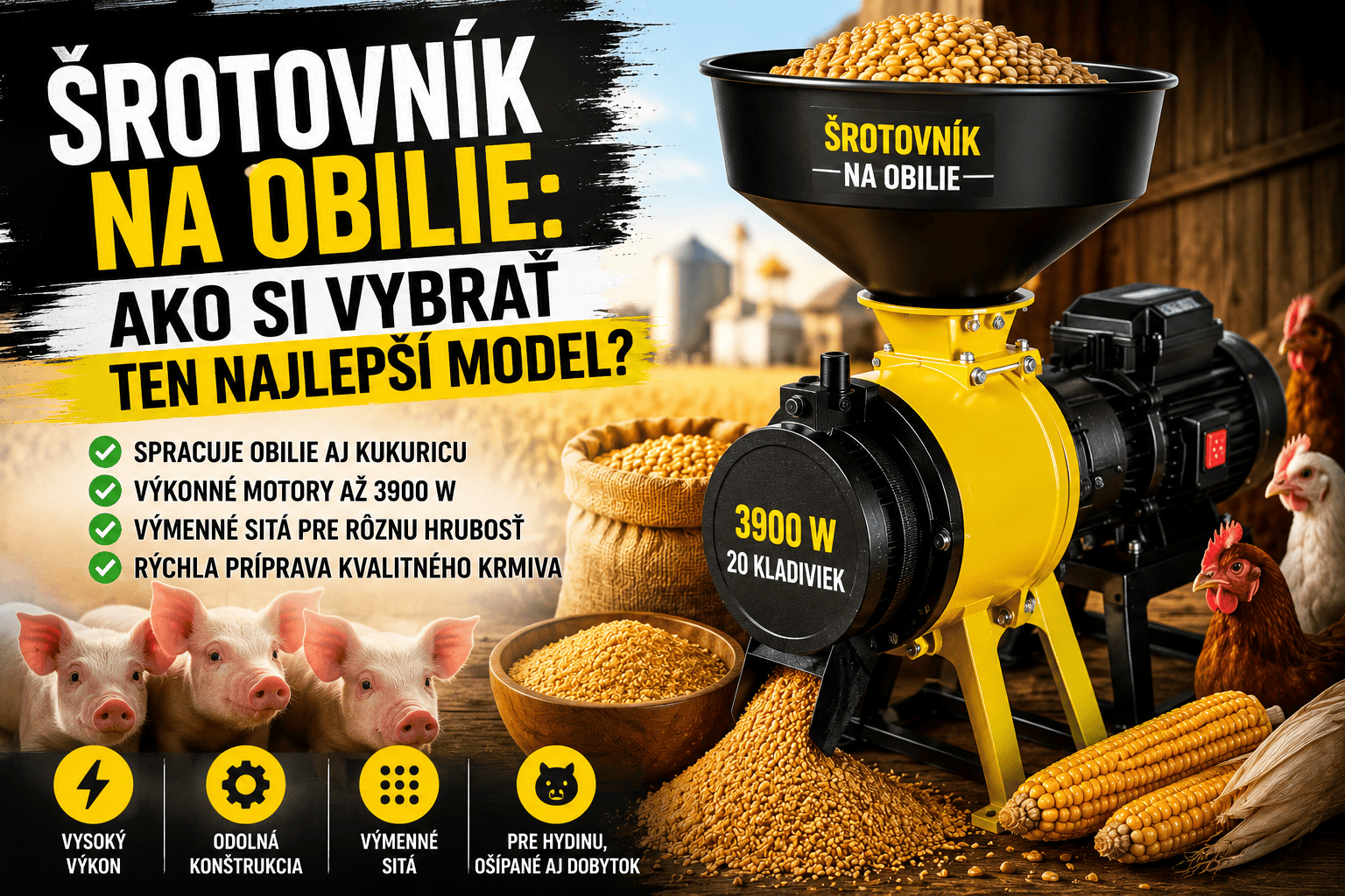 Šrotovník na obilie: Ako si vybrať ten správny model?