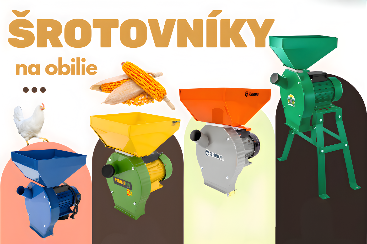 Šrotovníky na obilie – elektrické drviče kukurice a zrnín
