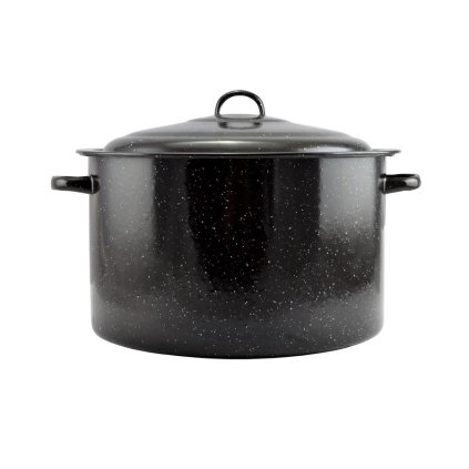 Smaltovaný hrniec s pokrievkou 36 cm, 20 l – čierny