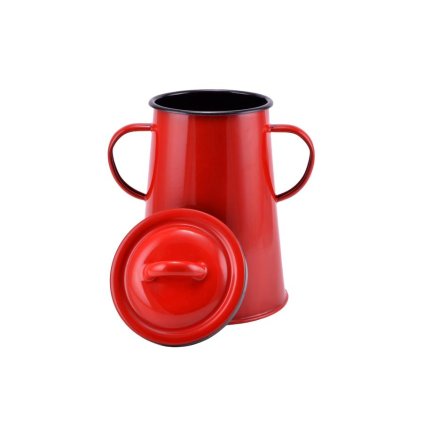Smaltovaná nádoba na masť 2 litre červená