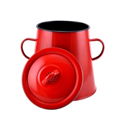Smaltovaná nádoba na masť 5 litrov červená